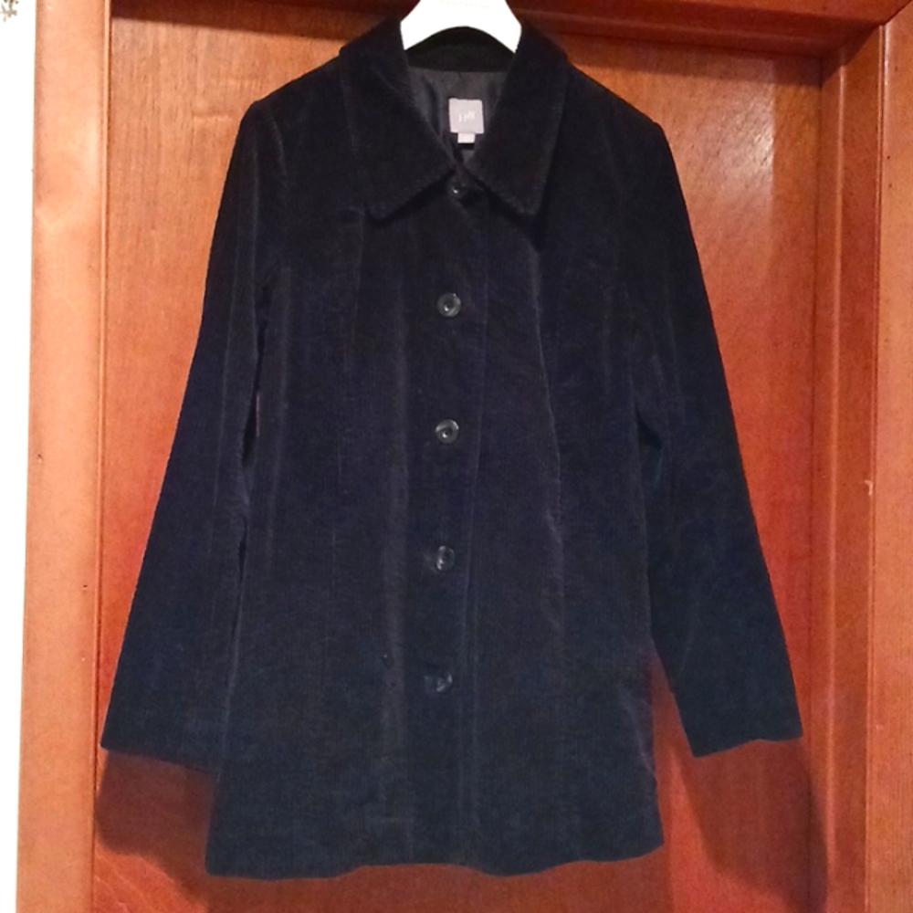 J. Jill Black Corduroy Shacket, Size Small #240